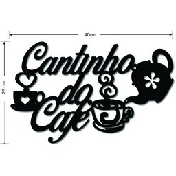 Painel Decorativo Cantinho do café Chaleira Mdf Placa Preto - 2