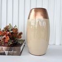 Ver imagem 2 de Decoração Sala Rack Vaso Centro de Mesa Bege/cobre Moderno