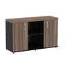Armario Credenza com 2 Portas Pe 40 Pandin Walnut e Preto - 1