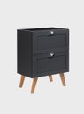 Ver imagem 4 de Gabinete para Banheiro com Tampo Cuba e Espelheira Organica 60cm Retro Mdf Grafite Milano - On Móvei