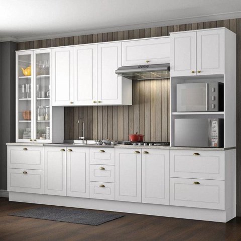 Cozinha Completa 06 Peças com Cristaleira Americana Branco