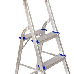 Escada Alumínio Forte Doméstica com 3 Degraus até 120kg Real - 3