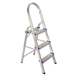 Escada Alumínio Forte Doméstica com 3 Degraus até 120kg Real - 1