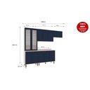 Ver imagem 2 de Cozinha Modulada Compacta 4 Peças com Cristaleira 100% Mdf Branco e Azul