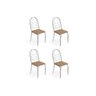 Cadeira Holanda 4c009 Kit 4 Un Cromado Linho Capuccino - 1