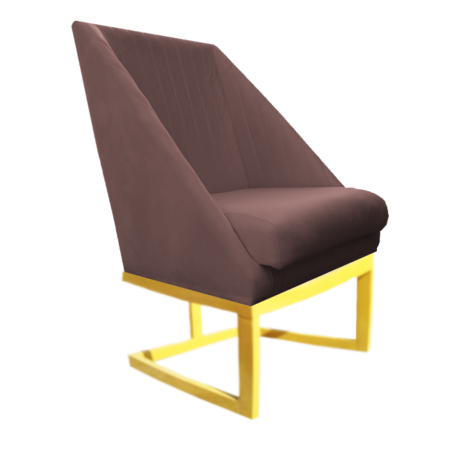Kit 06 Cadeiras Para Sala de Jantar Ana Base de Ferro Veludo Rosê D'Classe Decor - 3