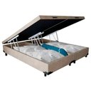 Ver imagem 5 de Cama Box Baú Queen Bipartido Suede Mega Cama Bege