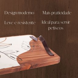 Tábua Bandeja Grande Decorativa Para Servir Festa Café Manhã Cor:Marrom - 6