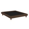 Cama Queen Japonesa 176cm Pés Madeira Haru Veludo Marrom - Sallar Home - 1