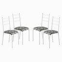 Ver imagem 2 de Kit 4 Cadeiras para Cozinha e Sala de Jantar 541.Sli Branco/Preto Floral