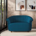 Ver imagem 1 de Sofá Namoradeira Decorativa Latvia 150cm Pés de Madeira Linho Azul G45 - Gran Belo