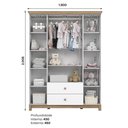 Ver imagem 4 de Jogo de Quarto Infantil Aconchego com Guarda Roupa e Berço Branco/jequitibá - Móveis Henn