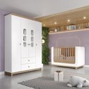 Ver imagem 2 de Jogo de Quarto Infantil Aconchego com Guarda Roupa e Berço Branco/jequitibá - Móveis Henn