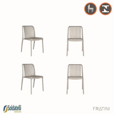 Kit 4 Cadeiras Empilhável Design Cancun Gávea Pp Várias Cores - Fratini