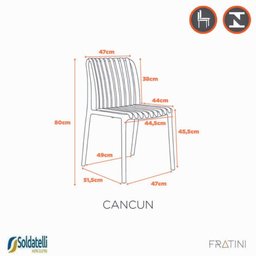 Kit 4 Cadeiras Empilhável Design Cancun Gávea Pp Várias Cores - Fratini - 7