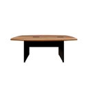 Ver imagem 4 de Mesa Reunião 270cm x 110cm Pé Painel com 2 Caixas para Tomadas F5 Office Cor:Nogal com Preto