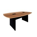 Ver imagem 2 de Mesa Reunião 270cm x 110cm Pé Painel com 2 Caixas para Tomadas F5 Office Cor:Nogal com Preto