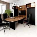 Ver imagem 1 de Mesa Reunião 270cm x 110cm Pé Painel com 2 Caixas para Tomadas F5 Office Cor:Nogal com Preto