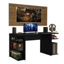 Ver imagem 2 de Mesa para Computador Gamer e Painel para Tv até 50 Madesa - Preto/rustic