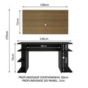 Ver imagem 3 de Mesa para Computador Gamer e Painel para Tv até 50 Madesa - Preto/rustic