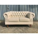 Ver imagem 2 de Sofá 2 Lugares Com 2 Poltronas Chesterfield Capitonê Dom Pedro - Couríssimo Bege