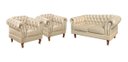 Ver imagem 1 de Sofá 2 Lugares Com 2 Poltronas Chesterfield Capitonê Dom Pedro - Couríssimo Bege