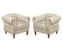 Ver imagem 4 de Sofá 2 Lugares Com 2 Poltronas Chesterfield Capitonê Dom Pedro - Couríssimo Bege