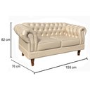 Ver imagem 6 de Sofá 2 Lugares Com 2 Poltronas Chesterfield Capitonê Dom Pedro - Couríssimo Bege