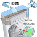 Ver imagem 2 de Mini Ventilador e Umidificado Portátil de Mesa Branco