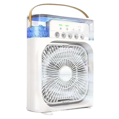Mini Ventilador e Umidificado Portátil de Mesa Branco