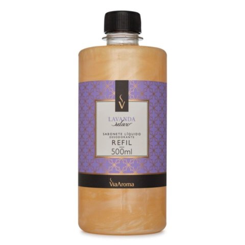 Refil 500ml Sabonete Líq. Desod. Clássica Lavanda Relax - Via Aroma