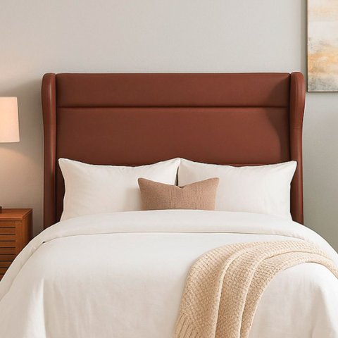 Cabeceira para Cama Box Casal Bono Lisa Courino Marrom - Sallar Home