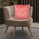 Ver imagem 2 de Kit 2 Capas para Almofada Drapeada em Veludo Quadrada 60x60 Rosa Coral