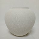 Ver imagem 4 de Vaso Decorativo de Cerâmica Marfim 22x20x20cm Enfeite Sala Mesa Estante Aparador
