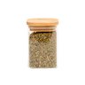 Pote de Vidro 200ml com Tampa de Bambu Hermético Quadrado - Tüd - 1