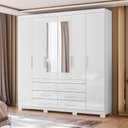 Ver imagem 4 de Guarda Roupa Casal França com Espelho 6 Portas Moval:Branco