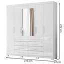 Ver imagem 2 de Guarda Roupa Casal França com Espelho 6 Portas Moval:Branco