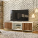 Ver imagem 7 de Rack Bancada TV 75 Metha 180 cm Cinamomo Mell Off White MBL