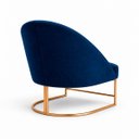 Ver imagem 3 de Poltrona Decorativa Estofada Veludo Base Metálica Industrial Lua Dourada – Paraná Metal:Azul Notte