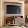 Estante Home Theater Dallas 1.6 para Tv até 70” - Mobler:grigio Fosco/cinamomo Mel - 2
