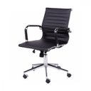 Ver imagem 3 de Kit 2 Cadeiras Escritório Diretor Esteirinha Rodízio Relax Corino 3301 Preto