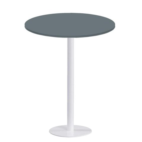 Mesa Pisa Beta Bistrô Fratini 107,50cm (a) Disco Redondo Branco Tampo Mdp Redondo Grafito 80cm (l)
