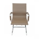 Ver imagem 3 de Kit 2 Cadeiras Escritório Interlocutor Fixa Esteirinha Corino 3301