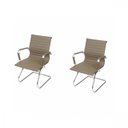 Ver imagem 1 de Kit 2 Cadeiras Escritório Interlocutor Fixa Esteirinha Corino 3301