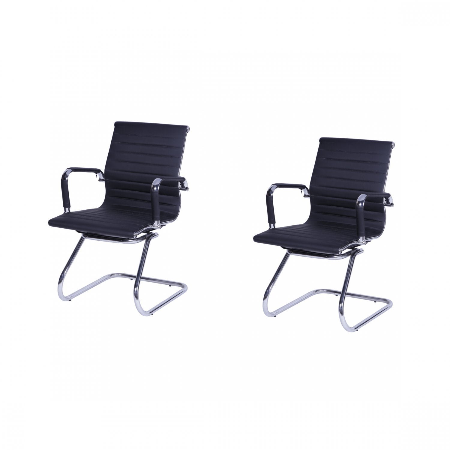 Kit 2 Cadeiras para Escritório Interlocutor Base Fixa Esteirinha Corino 3301 Or Design