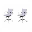 Ver imagem 2 de Kit 2 Cadeiras Escritorio Diretor Esteirinha Tela Mesh 3303