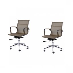 Kit 2 Cadeiras Escritorio Diretor Esteirinha Tela Mesh 3303 - 2