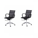 Ver imagem 2 de Kit 2 Cadeiras Escritorio Diretor Esteirinha Tela Mesh 3303