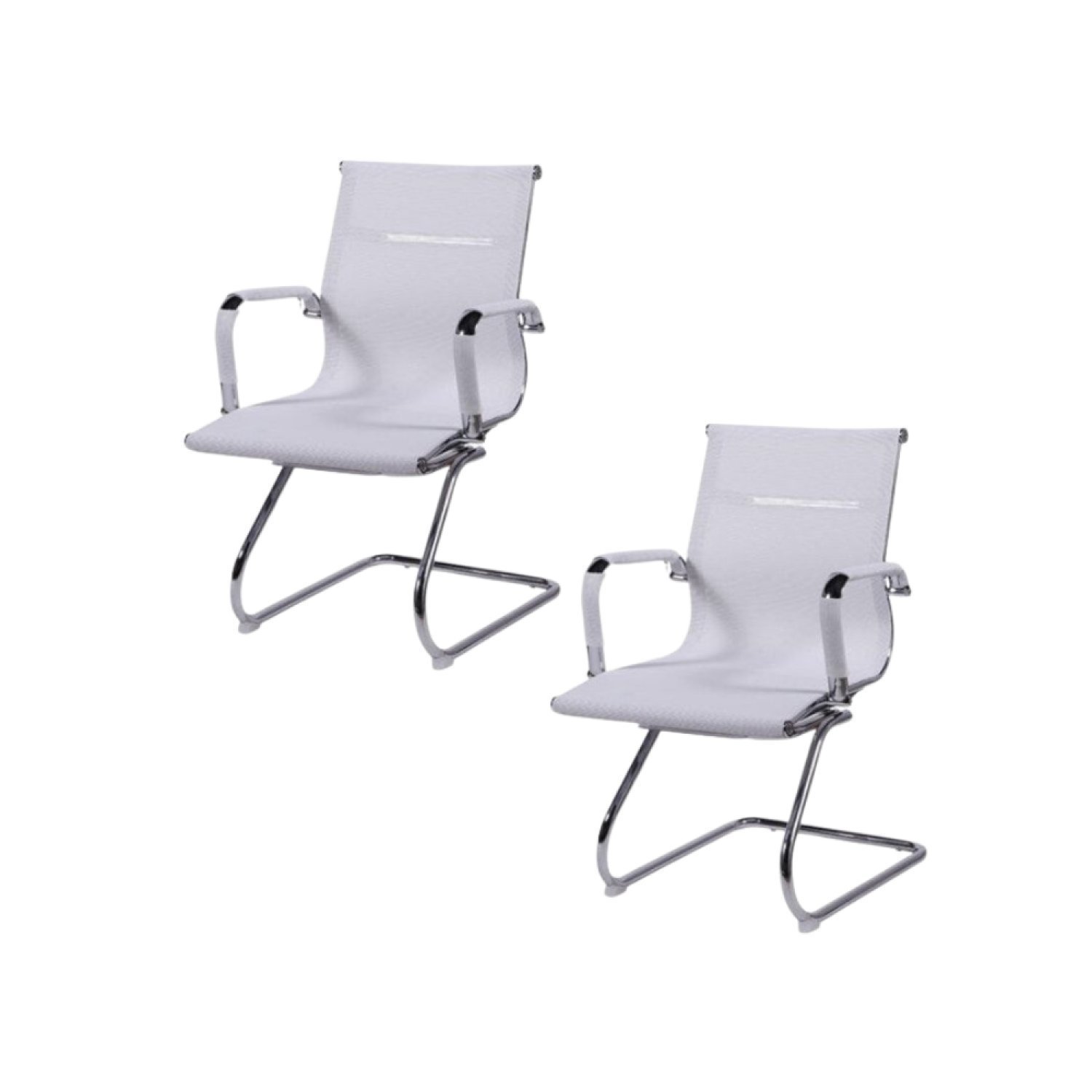 Kit 2 Cadeiras Escritorio Interlocutor Esteirinha Tela Mesh 3303