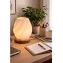 Ver imagem 1 de Luminária de Mesa Flora Base de Madeira Rústica Teca 3cm Espessura